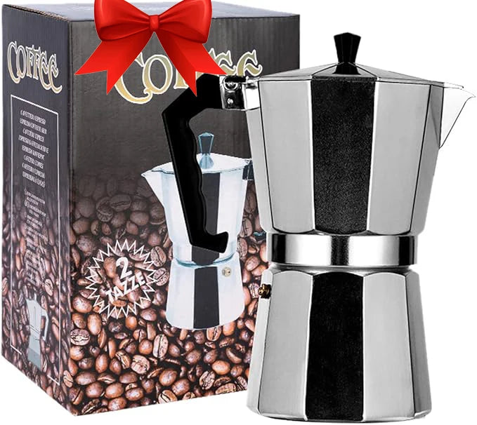 Moka Silver Stovetop Espresso Maker Pot Espresso Coffee Maker Minimalist Aluminum Round Hand Coffee & Tea Tools Mini Four 3 En 1