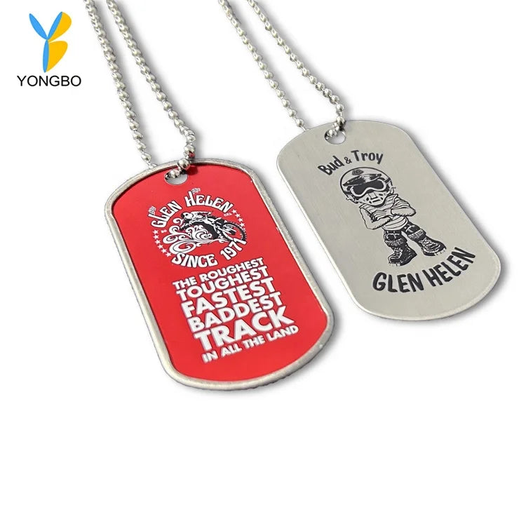 Metal Dog Tags Printing Logo ID Tag Necklace Mens Boys Fancy Dress Silencers