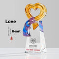 Custom High-End Crystal Trophy Award Plaque Elegant Heart-Shape Glass Design for Sports Company Annual Meeting School Carved