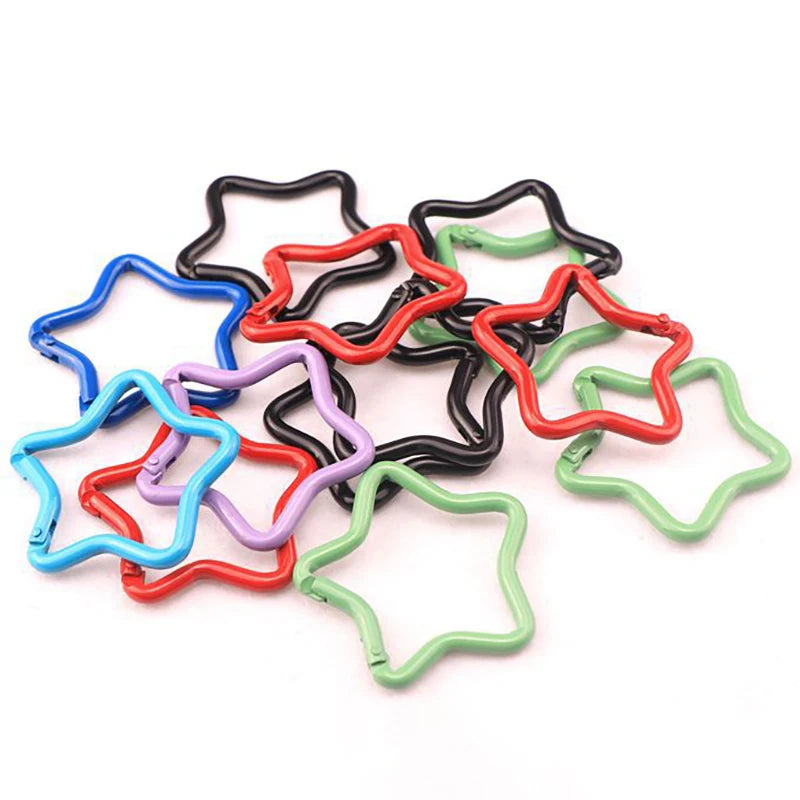 Electrolytic Treatment Colorful Aluminum Alloy Mini Star Shaped Carabiner Hook for Keychain