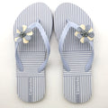 Hot Summer Sales Women's Lightweight Flat Flip Flops Printed Rubber Beach Slippers with Floral Decoration for Beach Pool Use