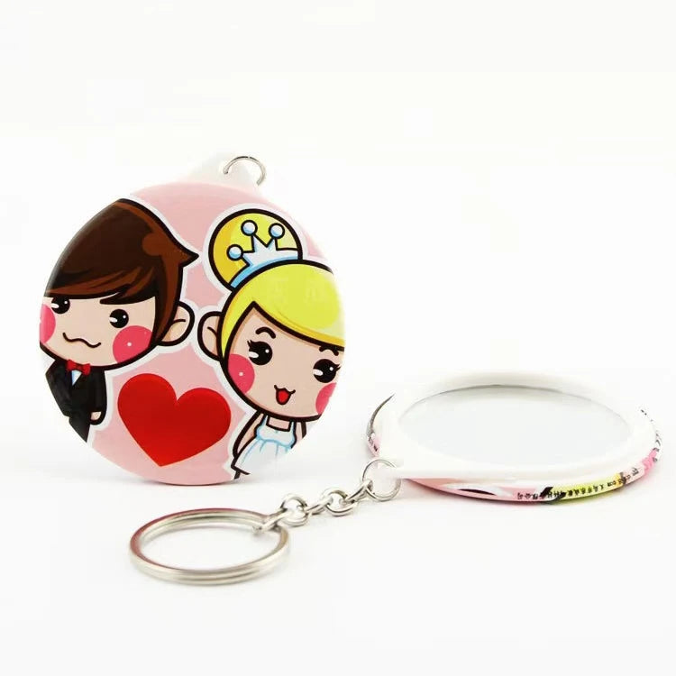 DIY Button Badge 44mm/58mm Mirror Keychain Supplies With Long Chain for Button Maker