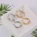 Women's Fashion Minimalist Metal Bag Design Chunky Brass Gold-Plated Hoop Earrings Cute Style