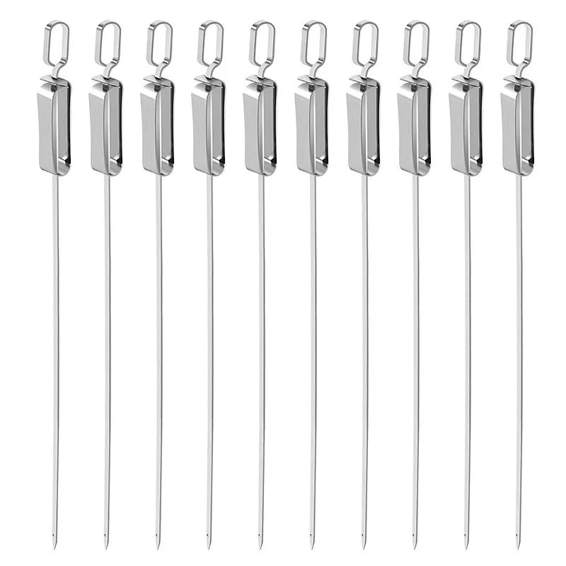 Wholesale Stainless Steel Flat BBQ Skewers with Food Grade Quality Dining Room Accessory for Parties Holidays-from China Factory