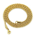 HOVANCI Hip Hops Fashion Gold Plated Twist Chain Necklace Men's Silver 316L Stainless Steel Twist Chain Necklace