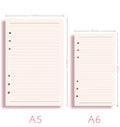 Wholesale A5 A6 Notebook Inner Paper 6 Rings Loose Leaf Paper Refill Journal Notebook Diary Filler Inserts Paper Notebook