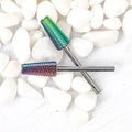 High Quality Custom Logo 5 in 1 Pro Tungsten Nail Bit 7MM Taperd Mermaid Super Cut 5XC Green E File Pink Carbide Nail Drill Bit