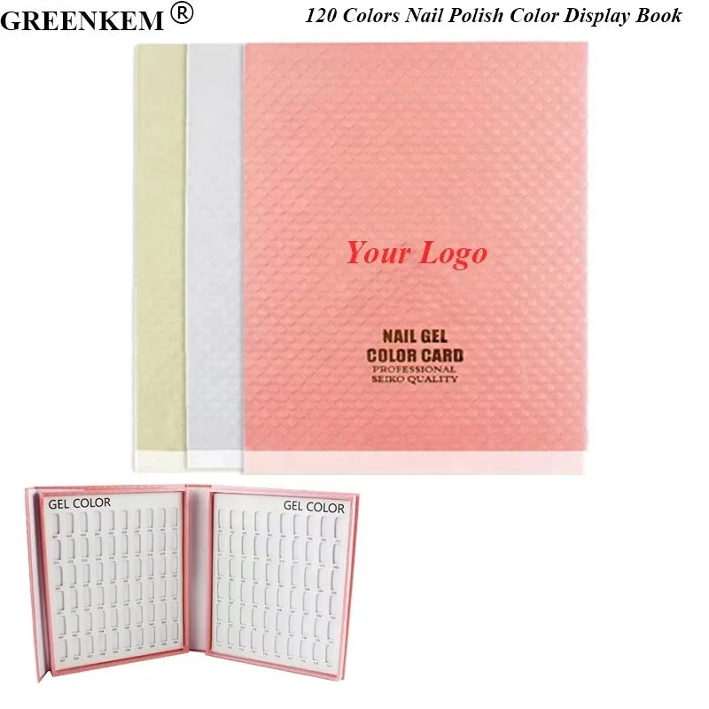 New 120 Colors Nail Polish Color Display Book Nail Plate Inlaid Color Palette Box Free Adhesive Nail Polish Display Book