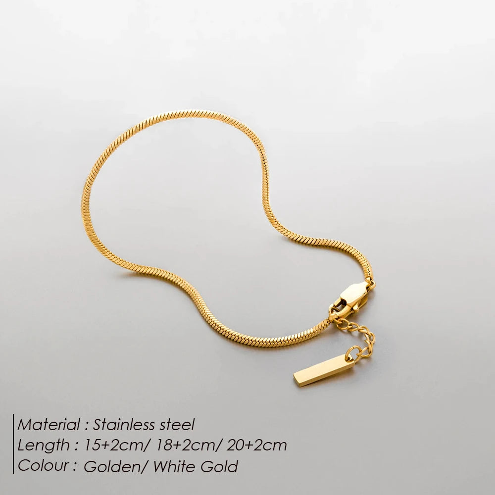 EManco 1.5mm Square Chain Bracelet Men's Fine Jewelry Bracelet Man Bracelet Stainless Steel MAN022