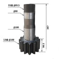 The Excavator Is Suitable for the Vertical Shaft of Komatsu 240LC-8MO Rotary Motor with 13/55 Teeth and 387H Long.