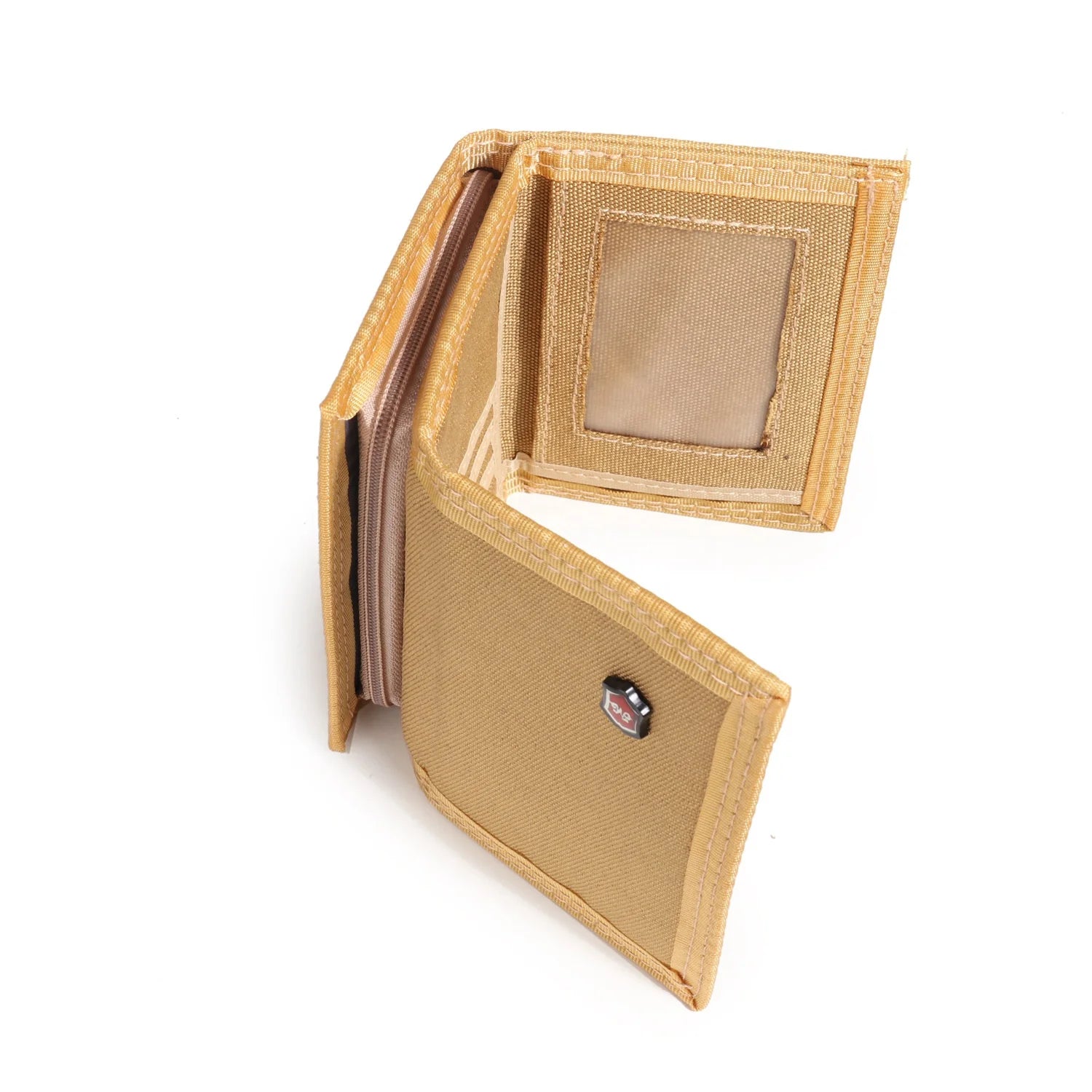 Wholesale Custom Polyester Canvas Wallet Tri Fold Zipper Pouch Trifold Wallet for Men Women