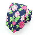 Small MOQ Wedding Men Tie Flower Print Handmade Slim Skinny Stylish Cotton China Wholesale Mens Colorful Floral Necktie