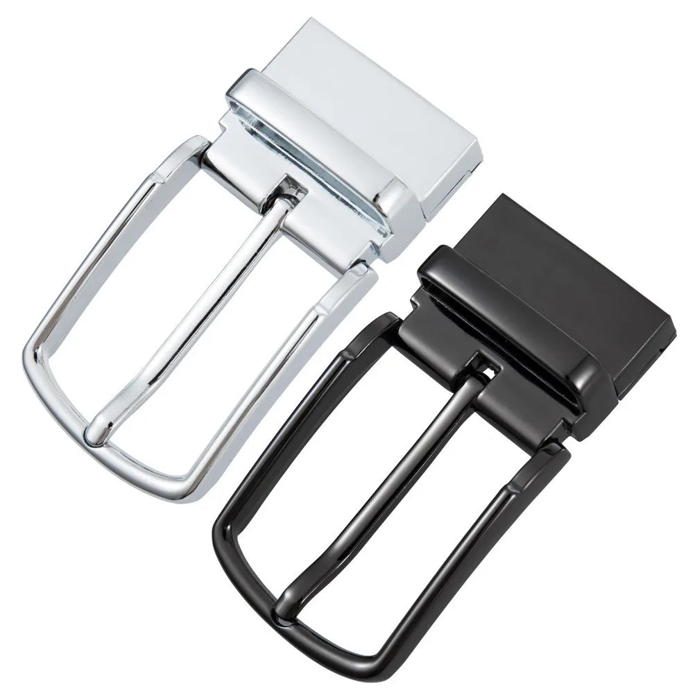 LQbelt New 35MM Pin Buckles for Belt With Holes Gun Black Color Reversible Buckle Factory Custom Logo Wholesale Stock