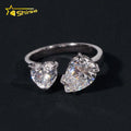 GRA Certificate 925 Sterling Silver Heart & Pear Cut Moissanite Engagement Ring Custom Fine Jewelry Women Lab Gemstone Rings
