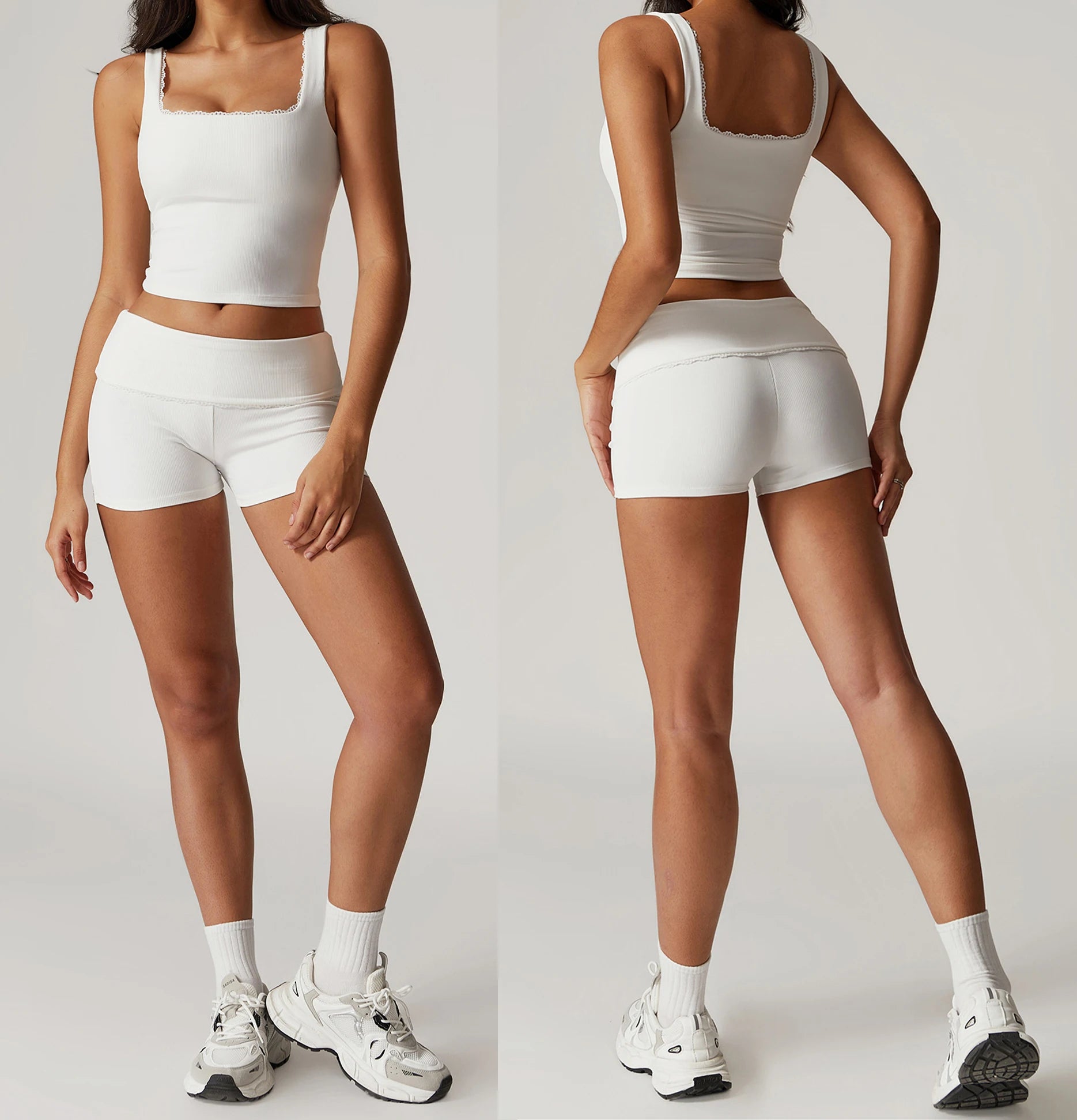 New Gym Fitness Activewear Women Quick Dry Sports Sleeveless Tank Pants Yoga Sets Training Jogging Wear
