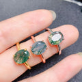 Hot Popular Good Price Wholesale Hip Hop Vintage 925 Sterling Silver Natural Moss Agate Women Rings