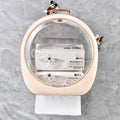 Circular Plastic Box Bathroom Wall Mounted Box Roll Holder Tissue Face Towel Storage Box for Toilet