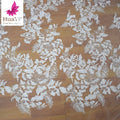 New White Flower Embroidered Wedding Bridal Beads Sequins Glamorous Dresses  HY1011-2