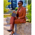 Brown Office Women Suits Blazer Business Fashion Femenino Custom Made Suit Female Formal Work Wear 2 Piece Sets