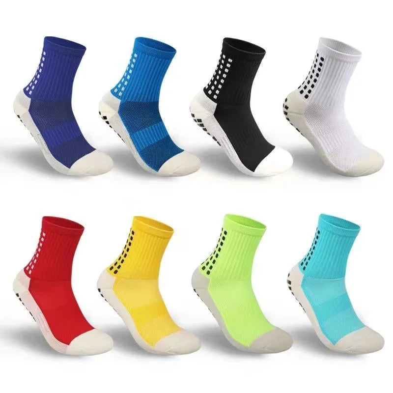 Xianghui Cheap Thick Terry Mesh Breathable Crew Quality Colorful Non slip Sports Football Grip Socks