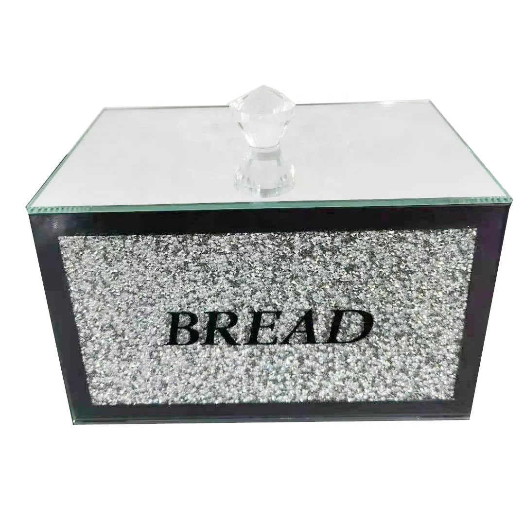 Factory Wholesale Large Crystal Diamond Bread Box  With Lids for Kitchen Storage