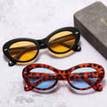 High-End Sunglasses 2024 Trendy Small Frame Glasses Design Cool Color Plastic Unisex Sunglasses Uv400