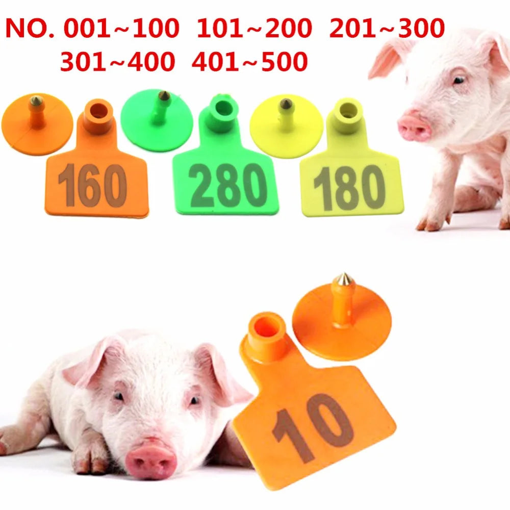Numbered Livestock Ear Tags NO.001-500 Copper Metal Pin Animal Identification Tracking Tags Pig Ear Tags