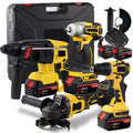 21V Drill Cordless Power Tool Kit Jig Saw Impact Wrench Sander Heat Gun Air Pump Angle Grinder Electric Hammer Tool Set