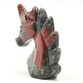 HY Natural 50*45*20mm African Blood Stone Unicorn Figures Small Hand Carved Unicorn for Sale