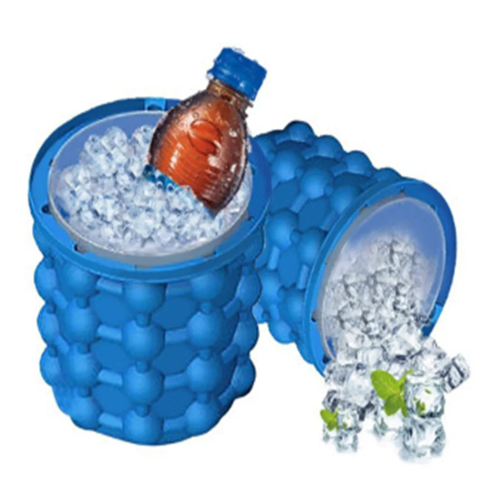 Silicone Ice Cube Maker Ice Trays Wholesale Double Wall Insulated Round Large Silicone Ice Bucket