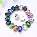 Oval Sew on Rhinestone With Silver Claw Setting Flat Back Glass Crystal Applique Stones Diy Wedding Dress Shoes Bags Accessories