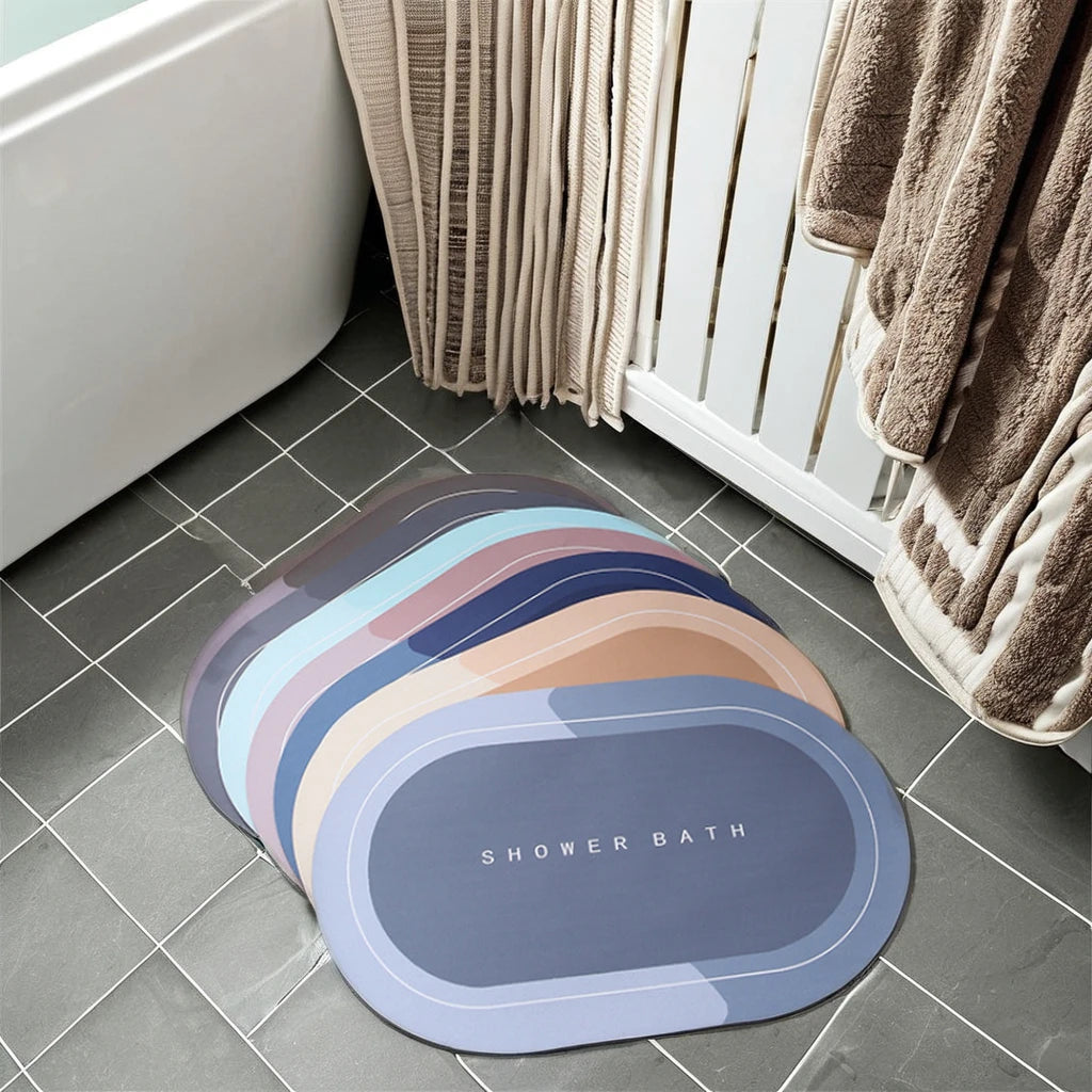 Bath Mat Rubber Backing Non Slip Quick Dry Super Absorbent Thin Bathroom Rugs Washable Floor Mats for in  of Bathtub