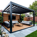 Customized Outdoor Aluminum Alloy Waterproof Louver Roof Garden Modern Luxury Patio Backyard Deck Louvered Retractable Pergola