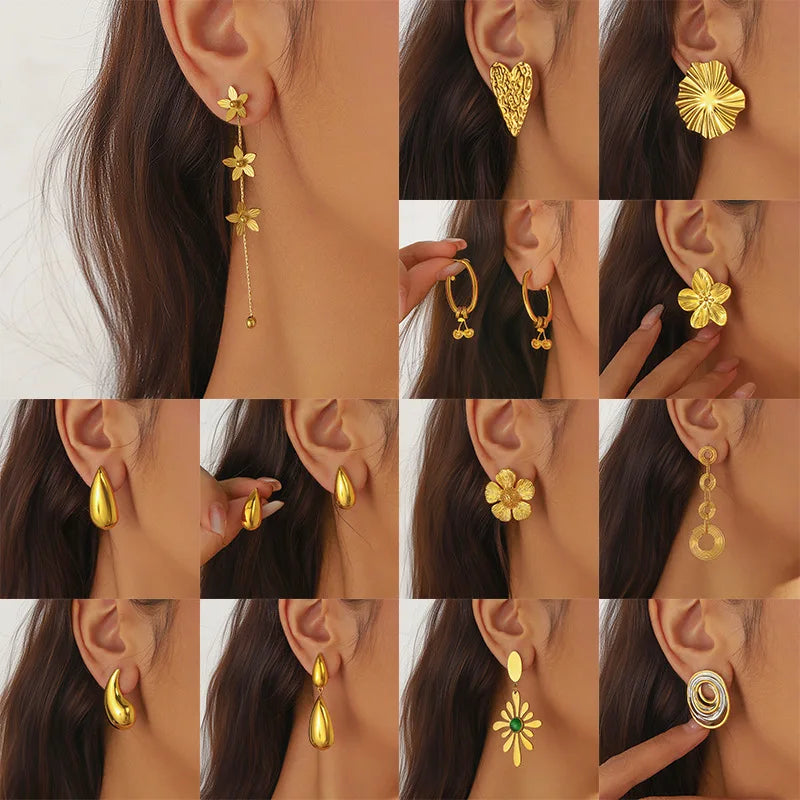 DAIHE New Arrival Contrast Color Glossy Water Drop Asymmetric Earrings High Sense Pendant Earrings for Women