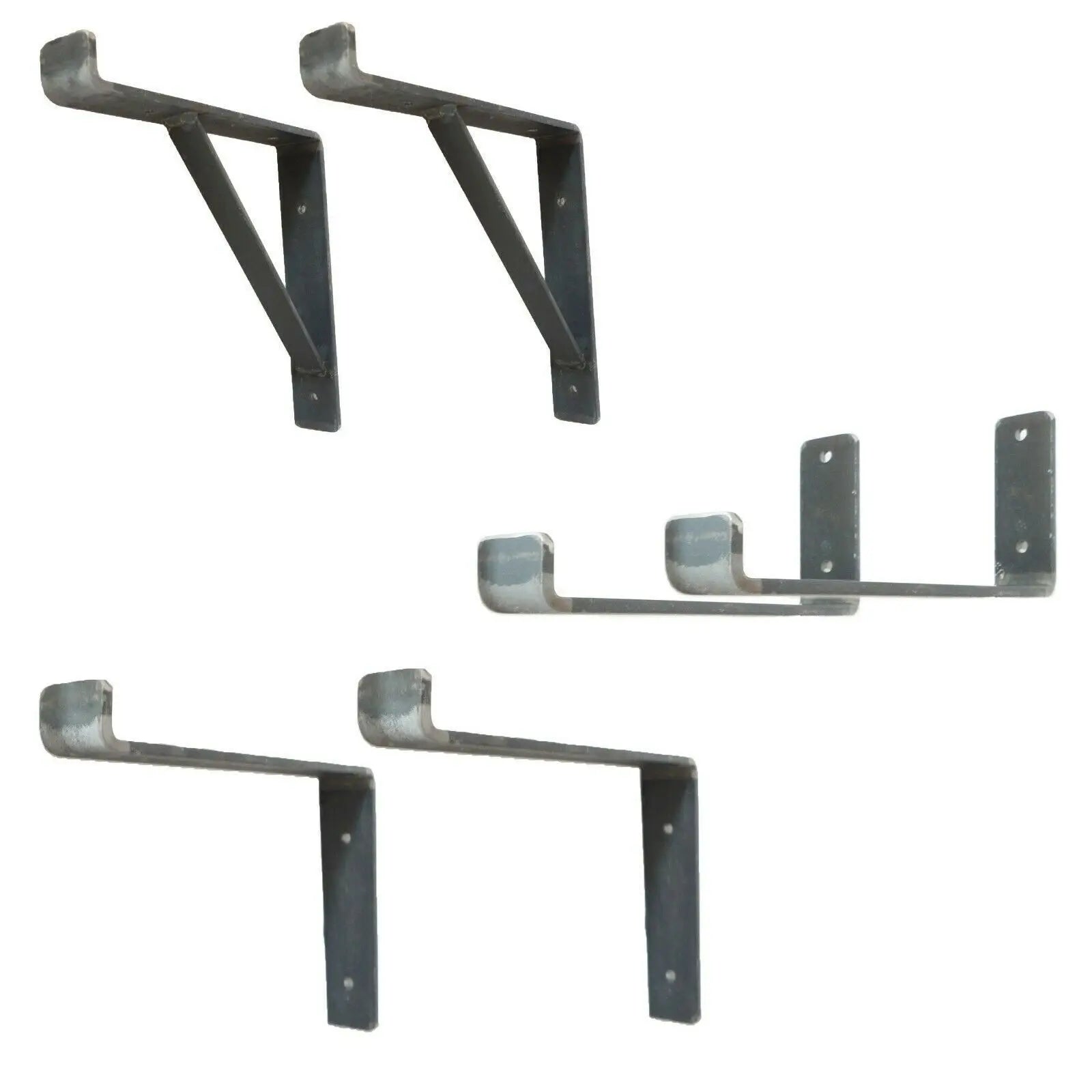 Bare Steel Finished Hand Made Industrial Steel Shelf Brackets Support