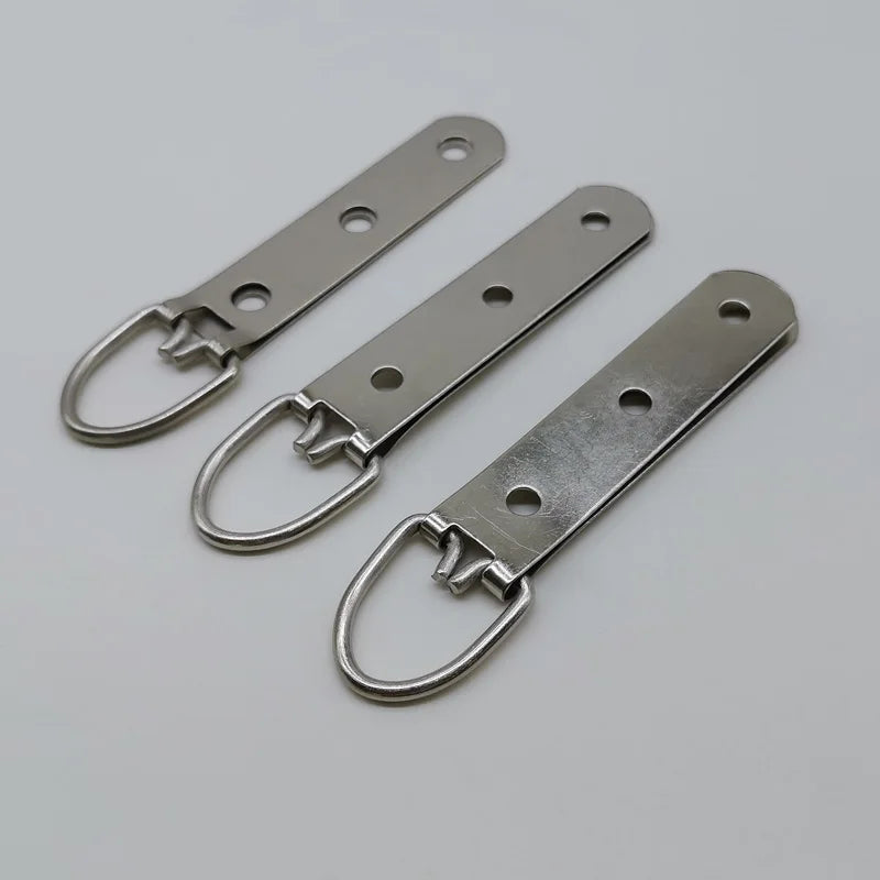 Eco-friendly 16x93mm D Ring Three-hole Iron Metal Plain Silver Galvanized Photo Frame Hanger Wall Hook Box MegaBDM