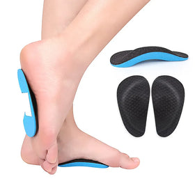 EVA/Nylon Breathable Arch Support Cushion Pad Half Insole for Kids and Adults with Flat Feet Sports & Comfort
