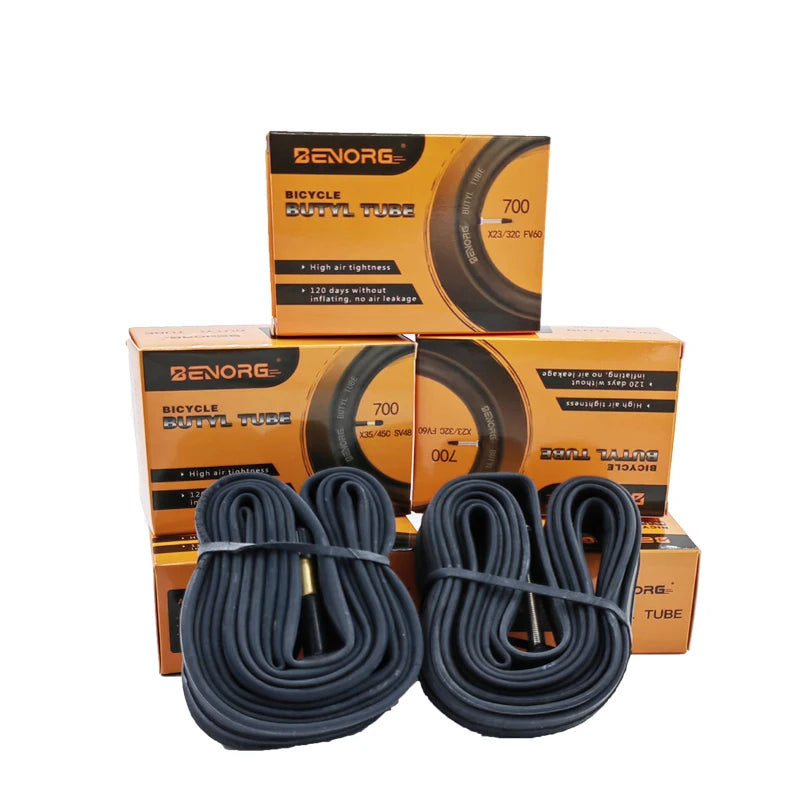 2023 Hot Sell Full Size BENORG 700c Bicycle Inner Tube 700x23700x25700x28700x32700x35700x38700x40 Tube TIRES for ROAD BIKE