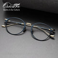 High End Quality Vintage Carve Eye Glasses Specs Designer Famous Brands Eyeglass IP All Pure Titanium Woman Frames for Men
