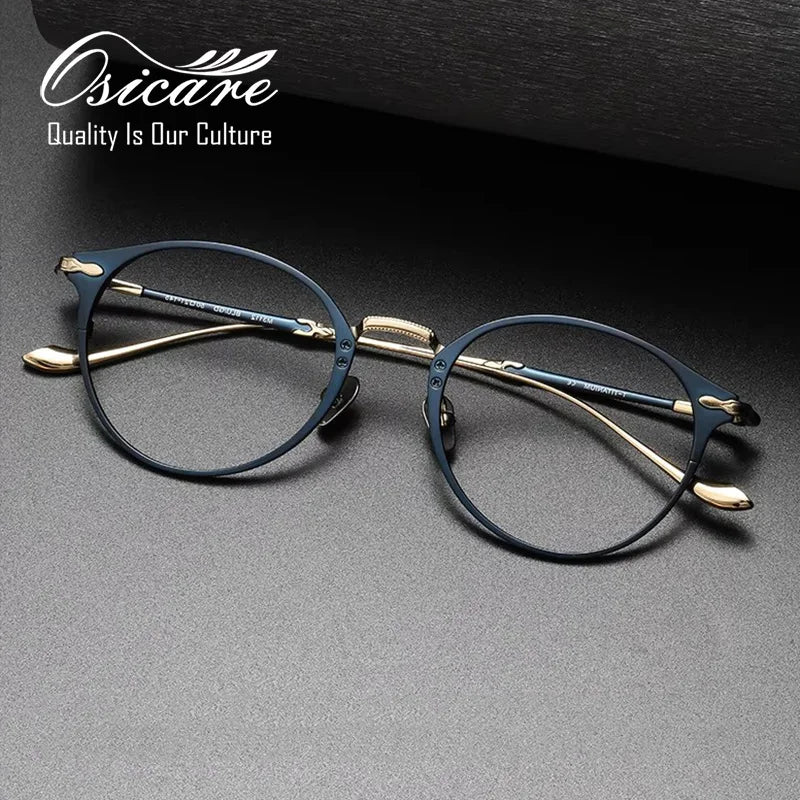 High End Quality Vintage Carve Eye Glasses Specs Designer Famous Brands Eyeglass IP All Pure Titanium Woman Frames for Men