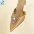 Simple Design Pearls Shoe Decorations Rhinestone Shiny Buckles Accessories Detachable Shoe Clips