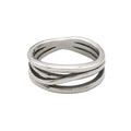 Fashion Ladies Stainless Steel Ring Multi-Layer Surround Titanium Plating Silver Tone Zuobisi R008847SA Wedding & Anniversary