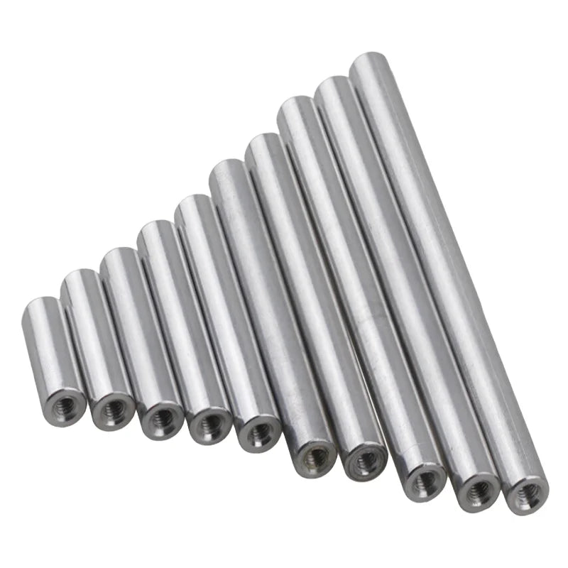 M10 Stainless Steel Round Spacers  Through-Hole Cylindrical Standoffs Fasteners with Passivated Finish