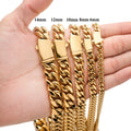 Europe and the United States New Hip Hop Stainless Steel Titanium Steel Cuban Chain Encryption Necklace Bent Brand Buckle