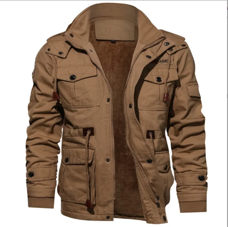 Wholesale Plus Fleece Thickened Medium Long Washed Cotton Jacket Cotton Jacket Large Size Loose Coat