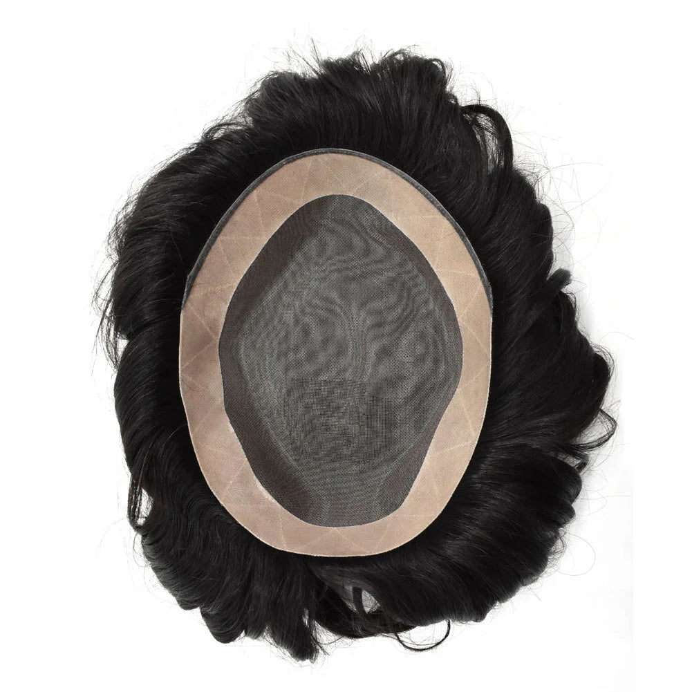 BQ Real Remy Man Toupee Virgin Brazilian Hair System Human Hair Wig