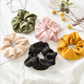 Wholesale Pure Color Large Elastic Hair Tie Satin Fabric Scrunchies Hair Accessories for Women