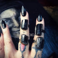 RM43004 Witch Jewelry Witch Ring Raw Black Tourmaline Electroformed Ring Adjustable Tourmaline Goth Wicca Rings
