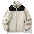 Men's Winter Coat Fleece Jacket Patchwork Pockets Fleece Zip up Jacket Factory Customized Sherpa Fleece Jackets