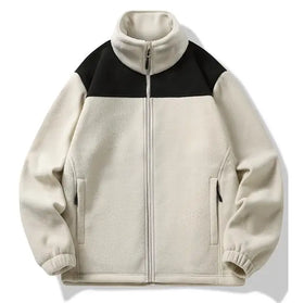 Men's Winter Coat Fleece Jacket Patchwork Pockets Fleece Zip up Jacket Factory Customized Sherpa Fleece Jackets